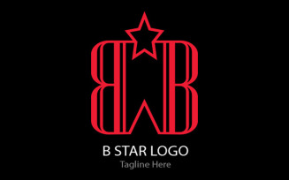 B Star Logo Template Design