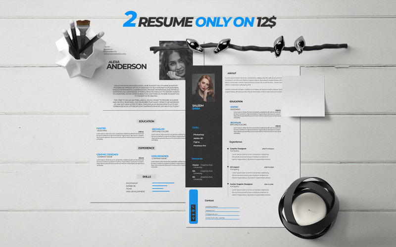 Clean Modern 2 Resume and cover letter Template Resume Template