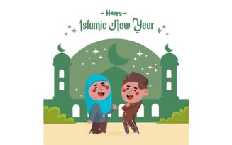 Happy Islamic New Year Illustration