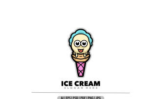 Ice cream baby mascot cartoon