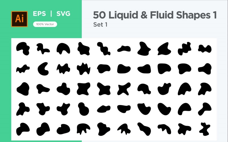 Liquid and fluid shape 1-50-1 Vector Graphic