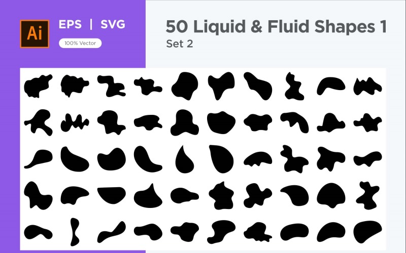 Liquid and fluid shape 1-50-2 Vector Graphic