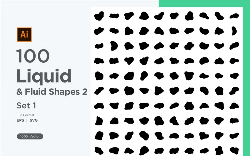 Liquid and fluid shape 2-100-1 Vector Graphic