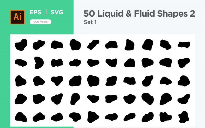 Liquid and fluid shape 2-50-1 Vector Graphic