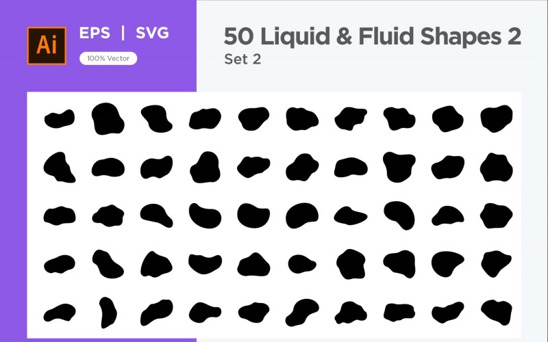 Liquid and fluid shape 2-50-2 Vector Graphic