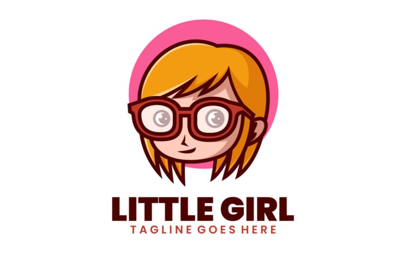 Little Girl Mascot Cartoon Logo 1 Logo Template