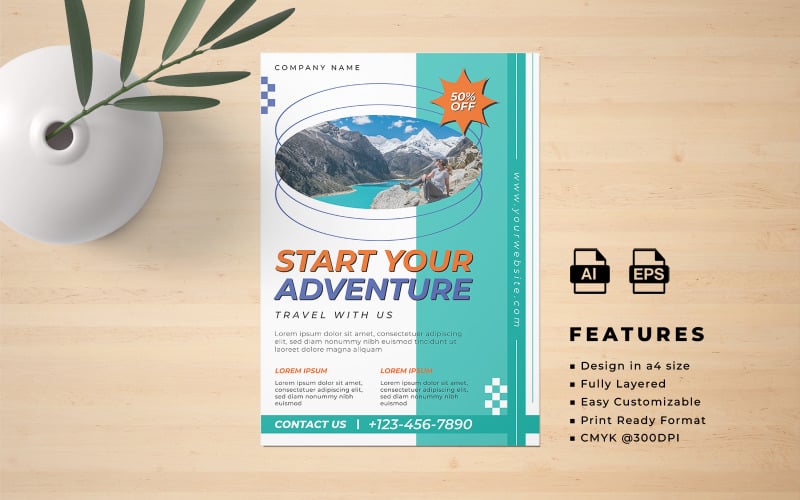 Start Your Adventure Flyer Template Corporate Identity