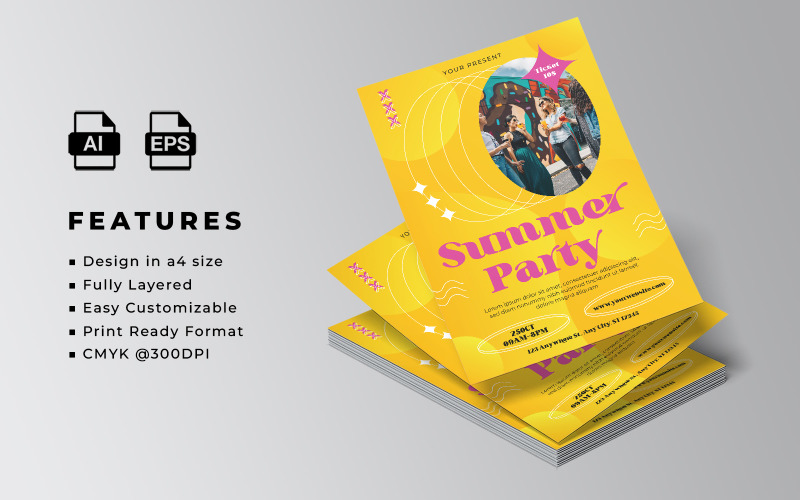 Summer Party Flyer Template 2 Corporate Identity