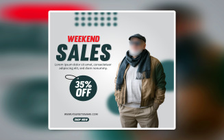 Weekend sales Social Media Promotional Eps Ads Banner Template