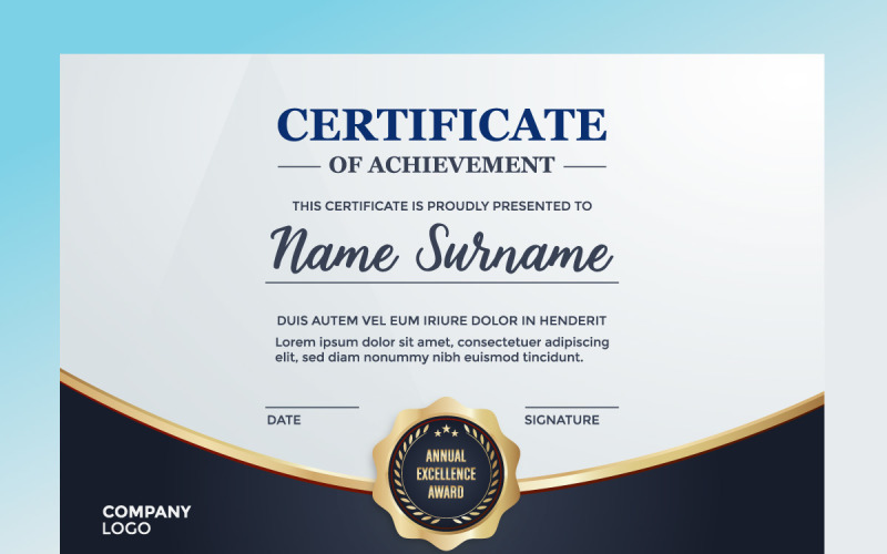 Appreciation Creative Modern Luxury gradient modern certificate design Certificate Template