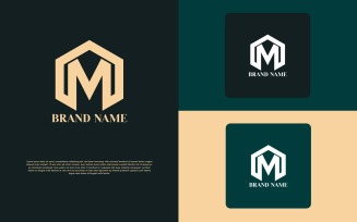 Polygon M Letter Logo Design - Brand Identity