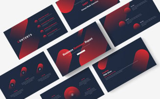 Red and Black Business Summary Report PowerPoint Template