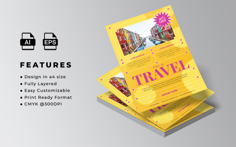 Time To Travel Flyer Template 9 Corporate Identity