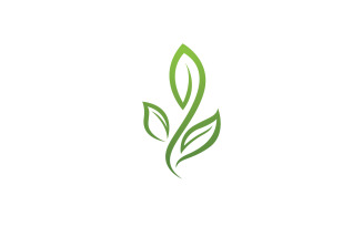 Leaf green ecology nature fresh logo vector v11