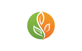 Leaf green ecology nature fresh logo vector v13