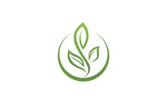 Leaf green ecology nature fresh logo vector v14