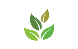 Leaf green ecology nature fresh logo vector v15