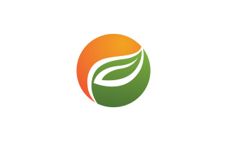 Leaf green ecology nature fresh logo vector v16