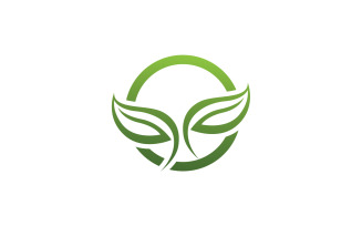 Leaf green ecology nature fresh logo vector v17