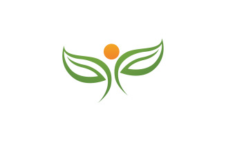 Leaf green ecology nature fresh logo vector v18