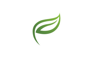 Leaf green ecology nature fresh logo vector v19