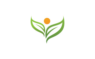 Leaf green ecology nature fresh logo vector v22