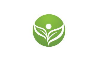Leaf green ecology nature fresh logo vector v23