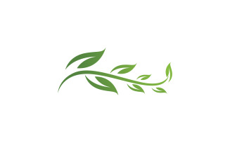 Leaf green ecology nature fresh logo vector v24
