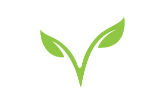 Leaf green ecology nature fresh logo vector v25