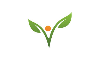 Leaf green ecology nature fresh logo vector v33
