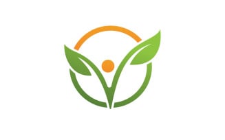 Leaf green ecology nature fresh logo vector v34