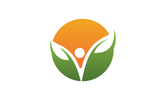 Leaf green ecology nature fresh logo vector v35