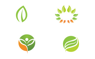 Leaf green ecology nature fresh logo vector v3
