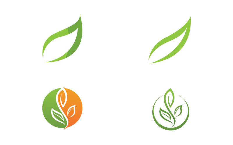 Leaf green ecology nature fresh logo vector v40 Logo Template