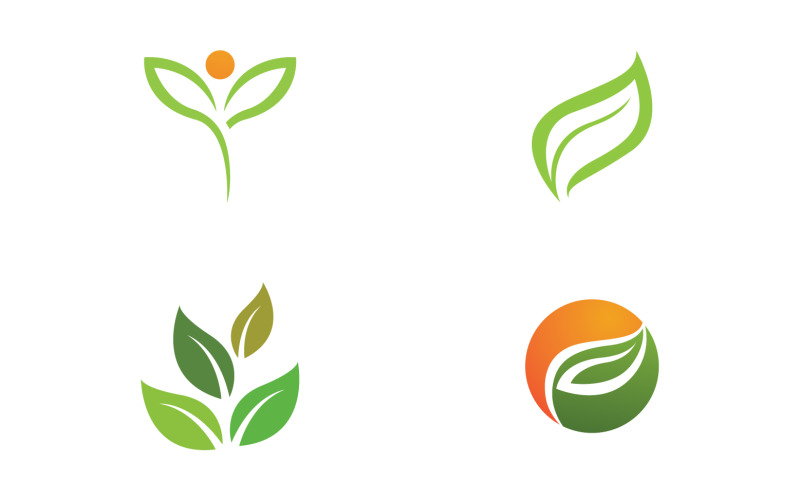 Leaf green ecology nature fresh logo vector v41 Logo Template
