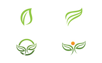 Leaf green ecology nature fresh logo vector v42