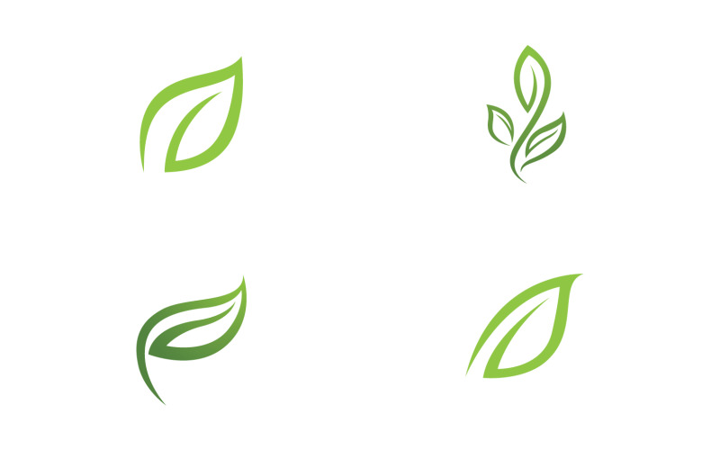 Leaf green ecology nature fresh logo vector v43 Logo Template