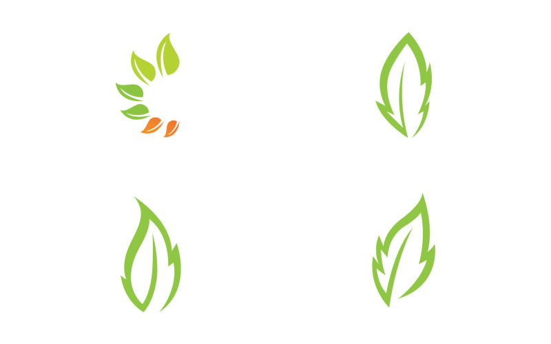 Leaf green ecology nature fresh logo vector v44 Logo Template