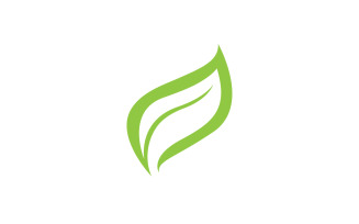 Leaf green ecology nature fresh logo vector v7