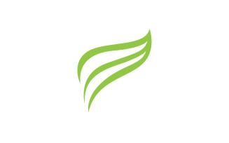 Leaf green ecology nature fresh logo vector v9