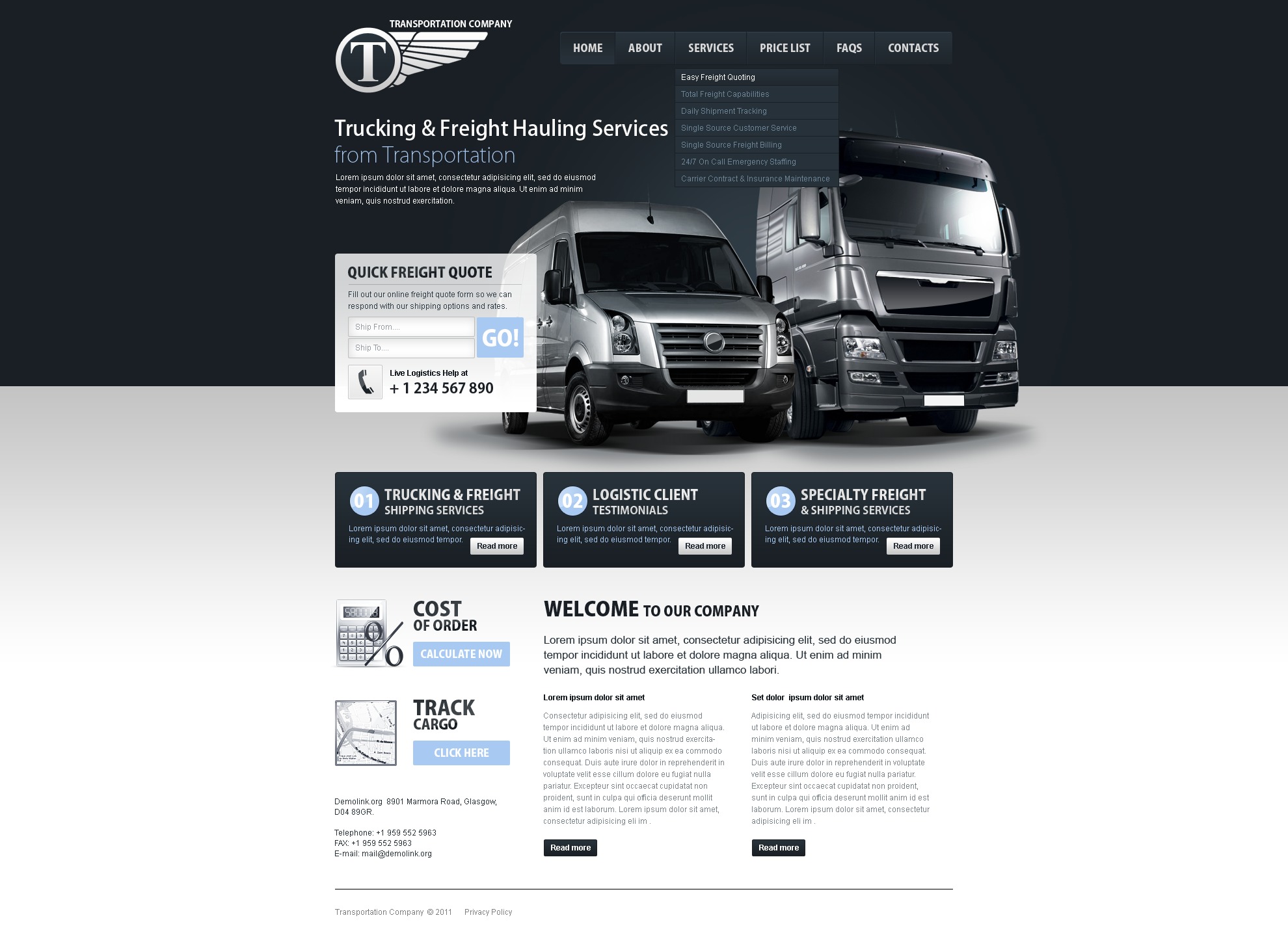 Trucking Website Template 34741