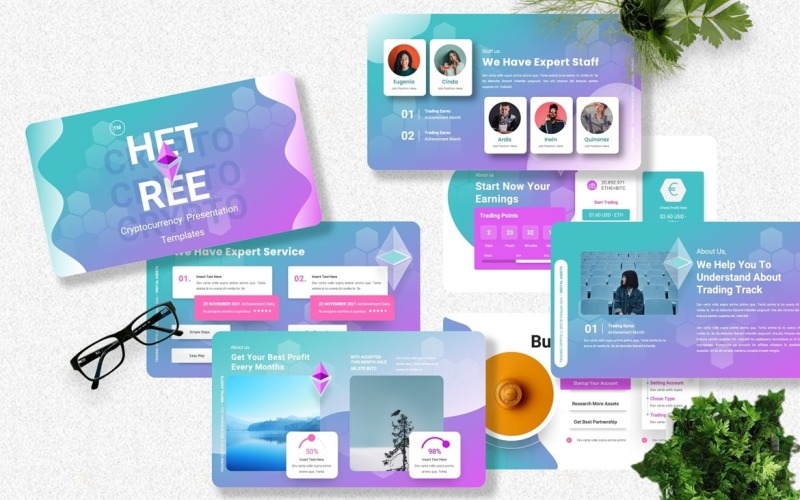 Hetree - Cryptocurrency Powerpoint Templates PowerPoint Template