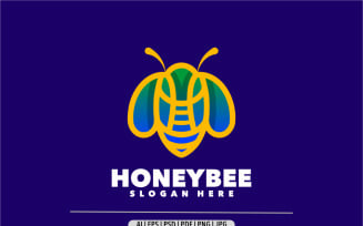 Honey bee colorful Gradient logo