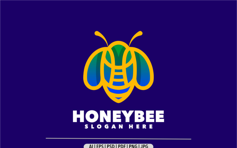 Honey bee colorful Gradient logo Logo Template