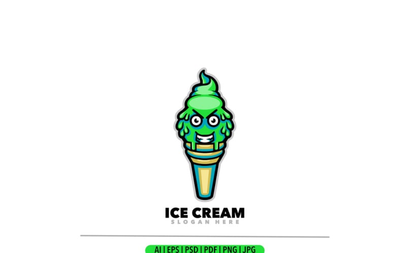 Ice cream mascot angry logo Logo Template