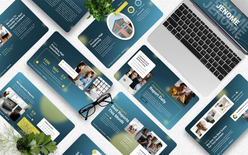 Jenome - Annual Report Powerpoint Template PowerPoint Template