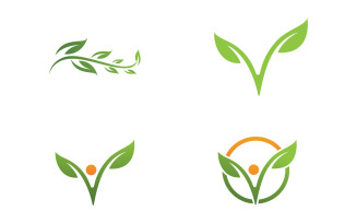 Leaf green ecology nature fresh logo vector v46