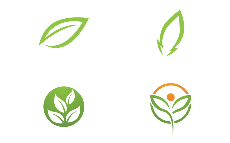 Leaf green ecology nature fresh logo vector v48 Logo Template