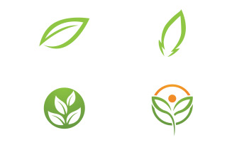 Leaf green ecology nature fresh logo vector v48