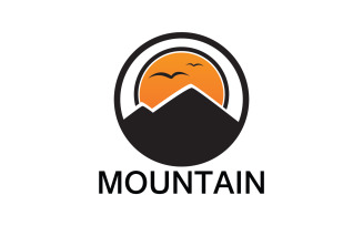 Mountain and sun landscape logo v1